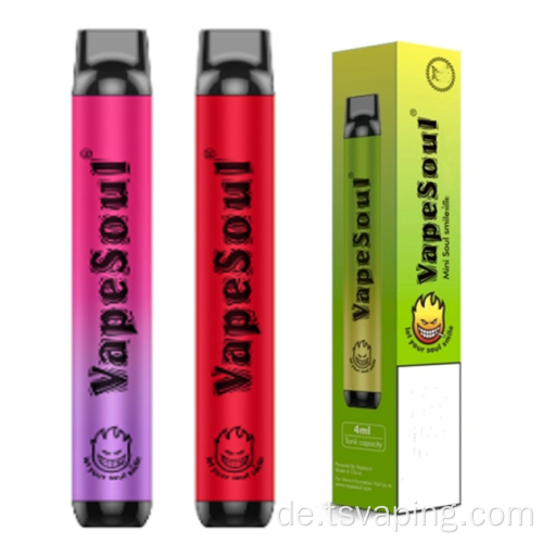 Vapesoul verfügbarer Ecig -Großhandel 4ml 1000 Puffs